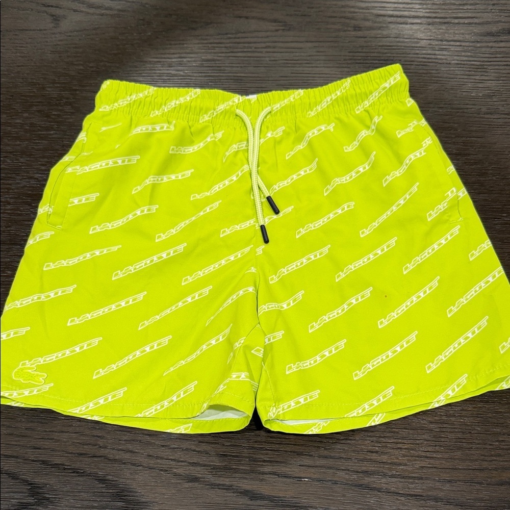 Lacoste Neon Yellow Boys' Swim Trunks